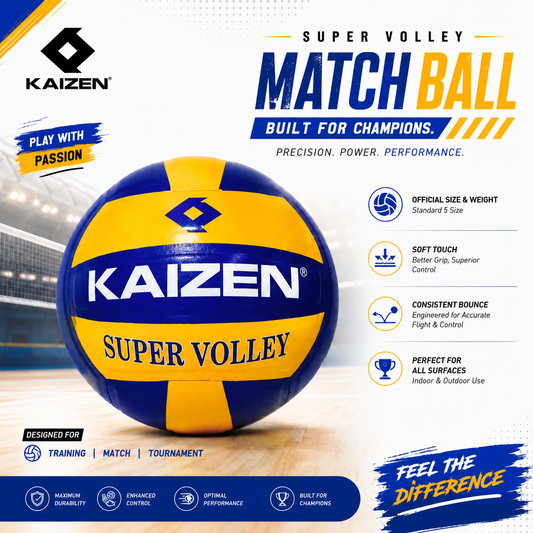 SUPER VOLLEY LEATHER PASTED VOLLEYBALL / KAIZEN SPORTS