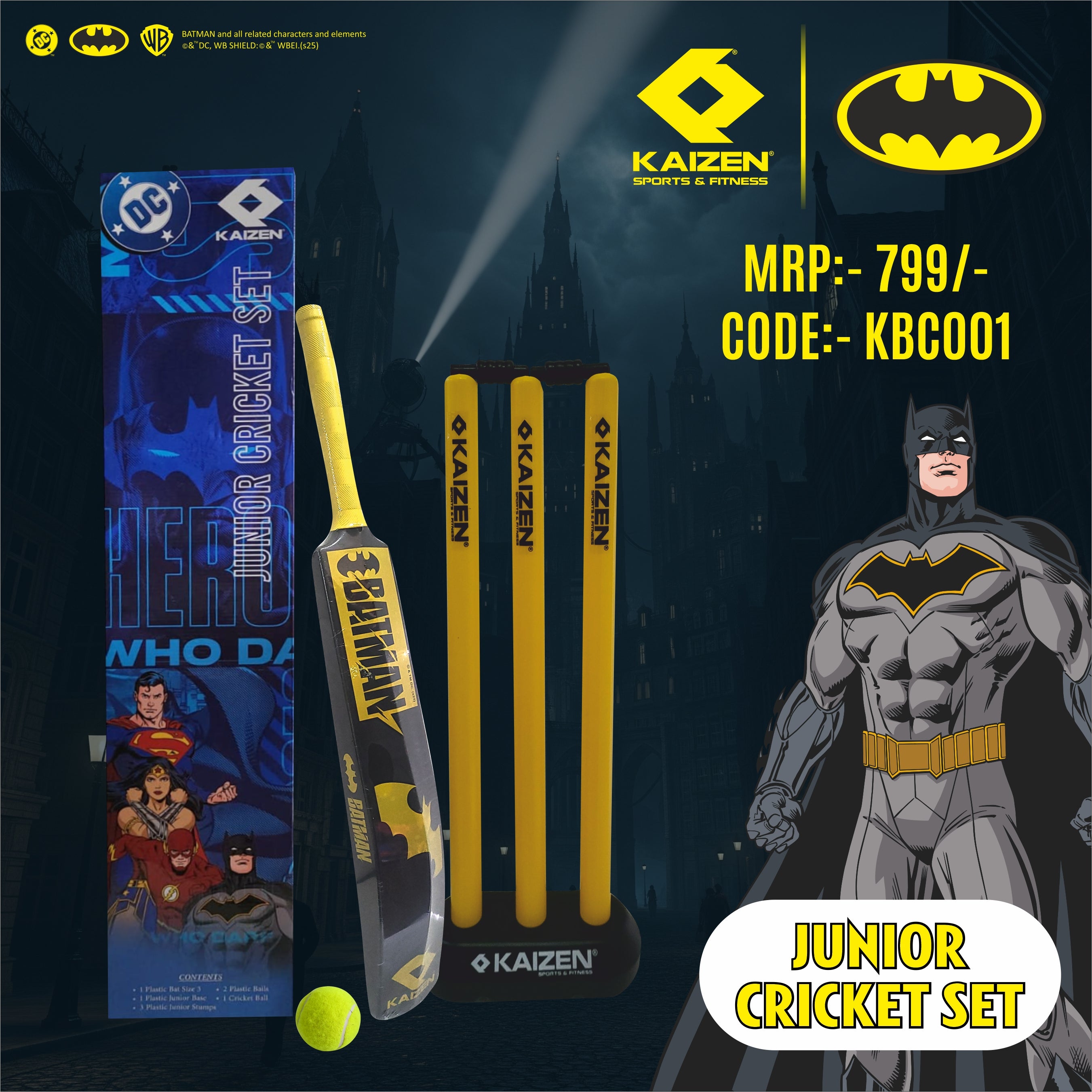 Batman Sport Racket BATMAN JNR. CRICKET SET – KAIZEN SPORTS