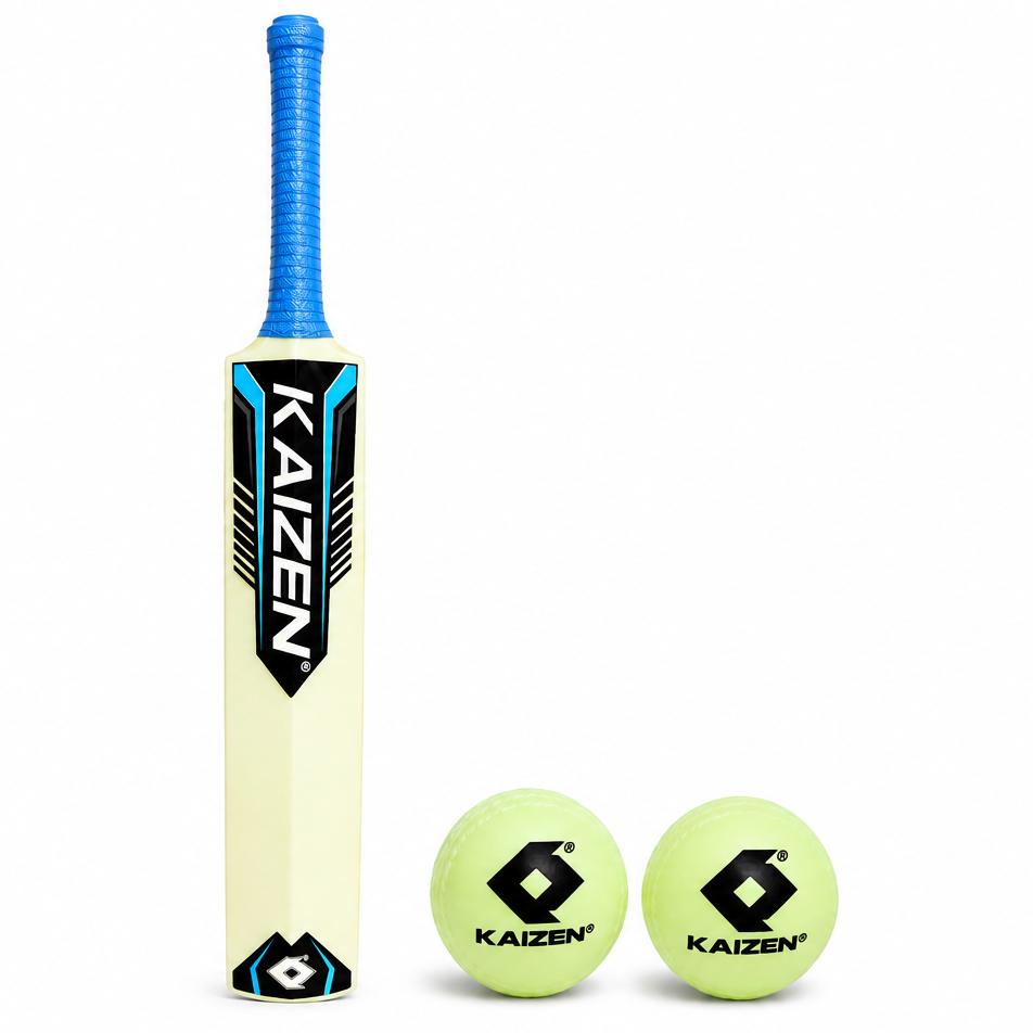 GLOW SET OF ONE BAT SIZE 3 AND TWO BALLS / KAIZEN SPORTS
