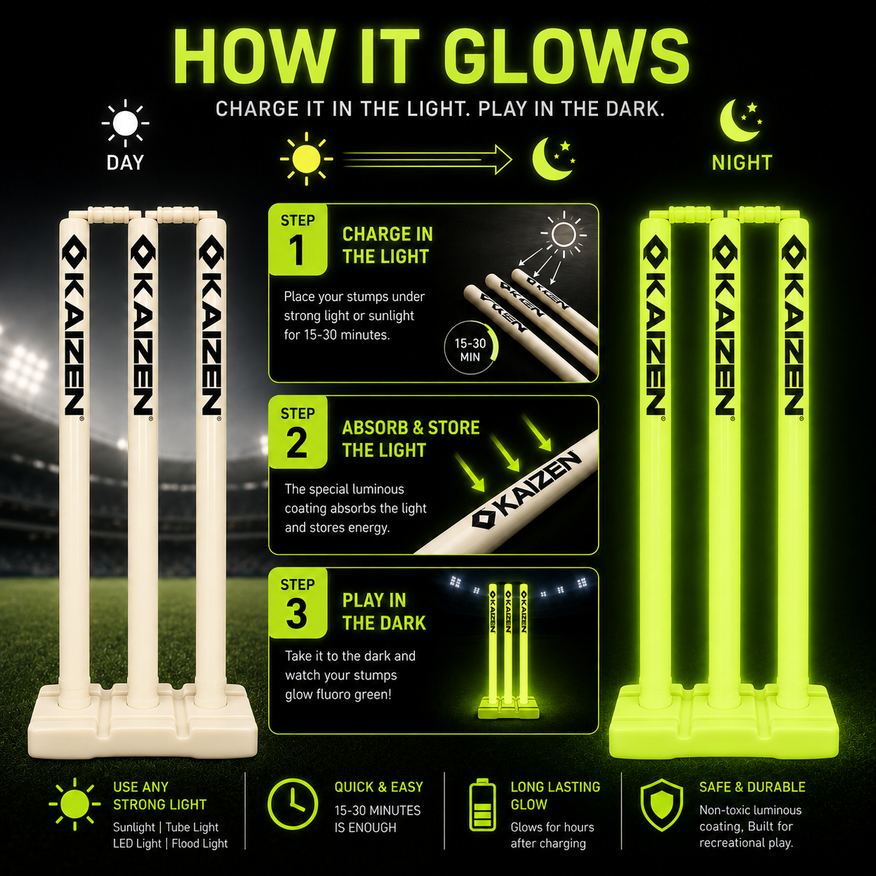 GLOW WICKET SET / KAIZEN SPORTS