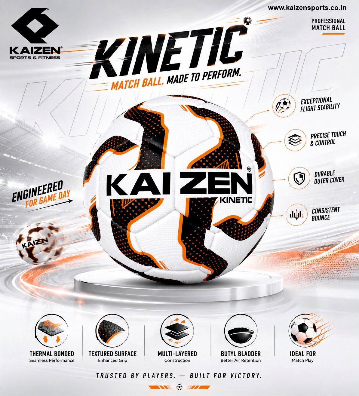 KINETIC TEHRMOBONDED FOOTBALL SIZE 5 / KAIZEN