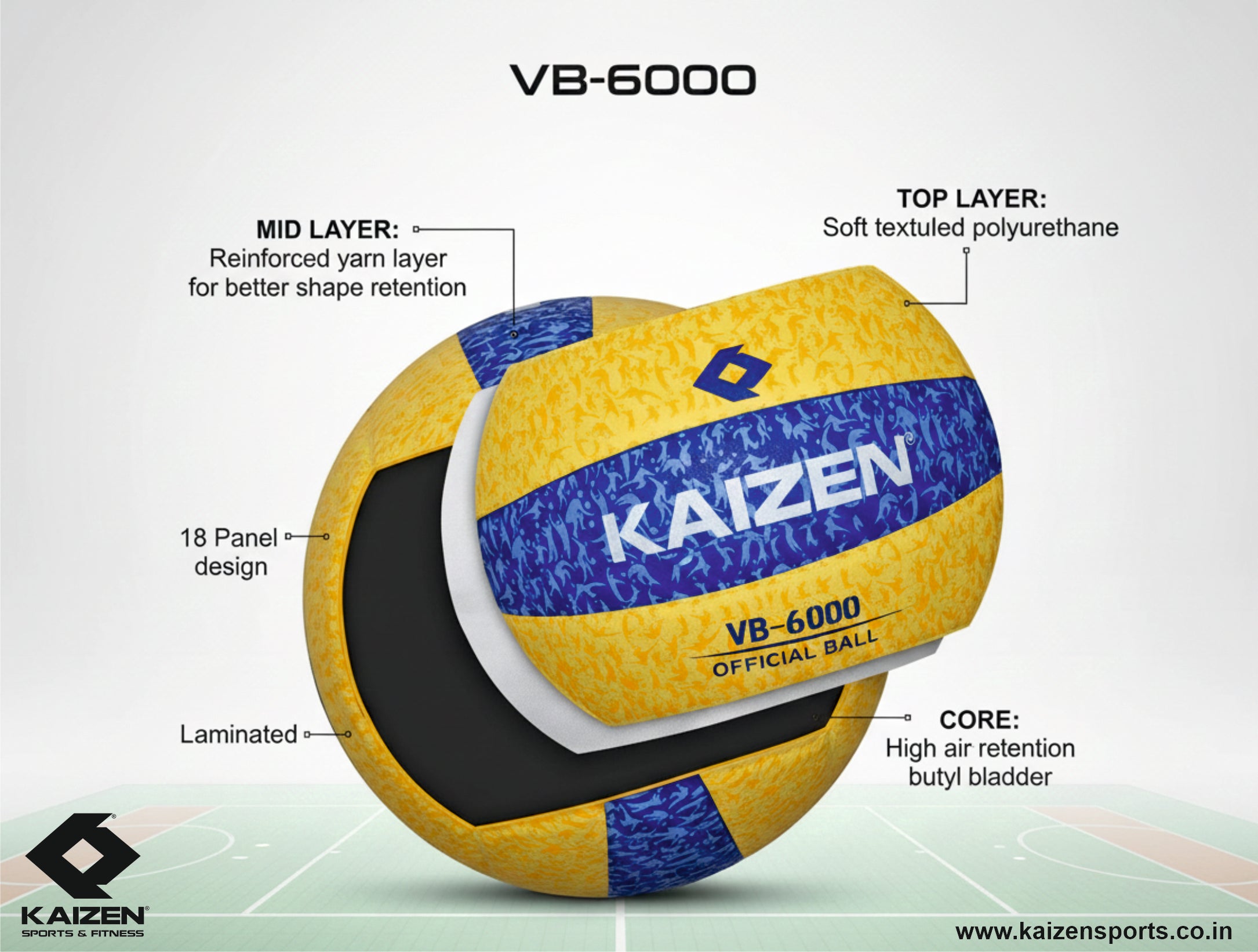VB-6000 Match Volleyball | Buy Online India – Kaizen Sports