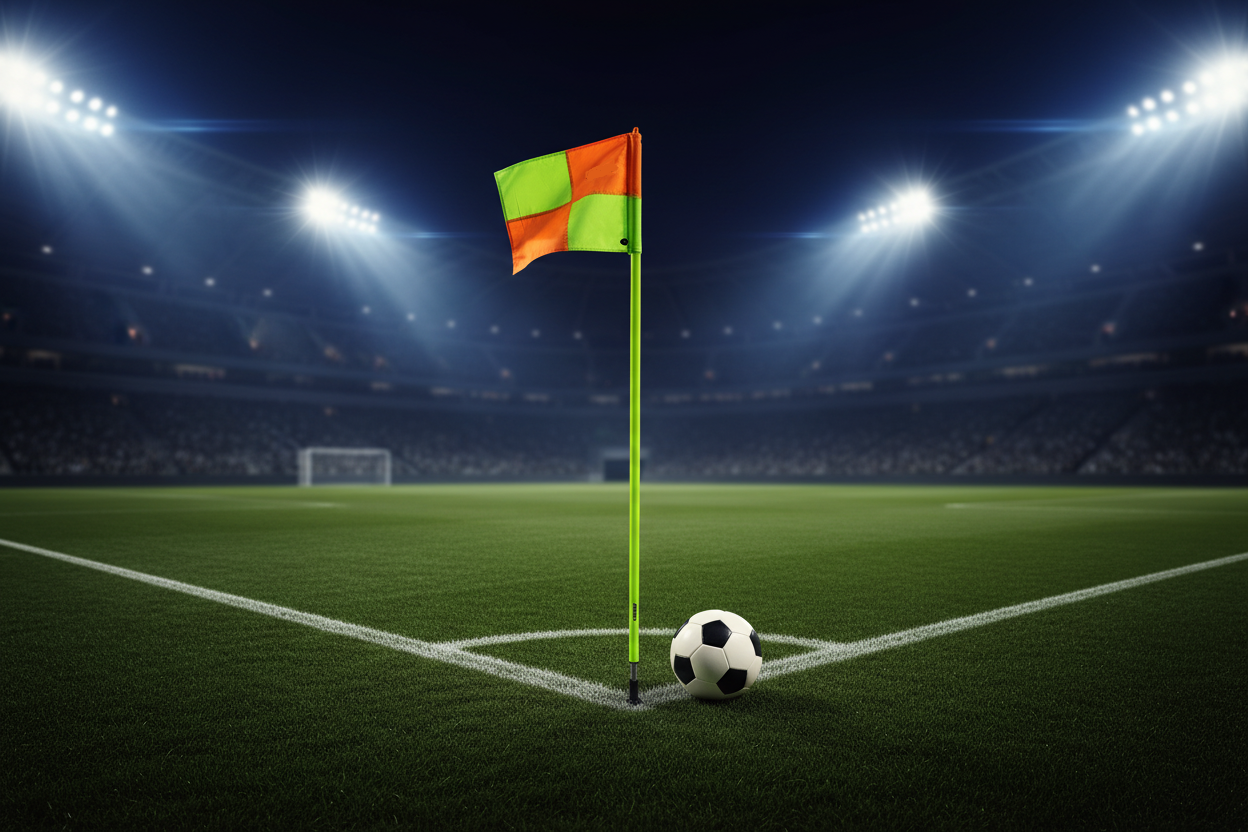 CORNER FLAG WITH STEEL SPIKE AND SPRING (SET OF 4)