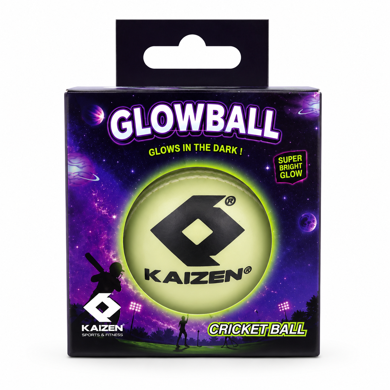 GLOW SET OF ONE BAT SIZE 3 AND TWO BALLS / KAIZEN SPORTS